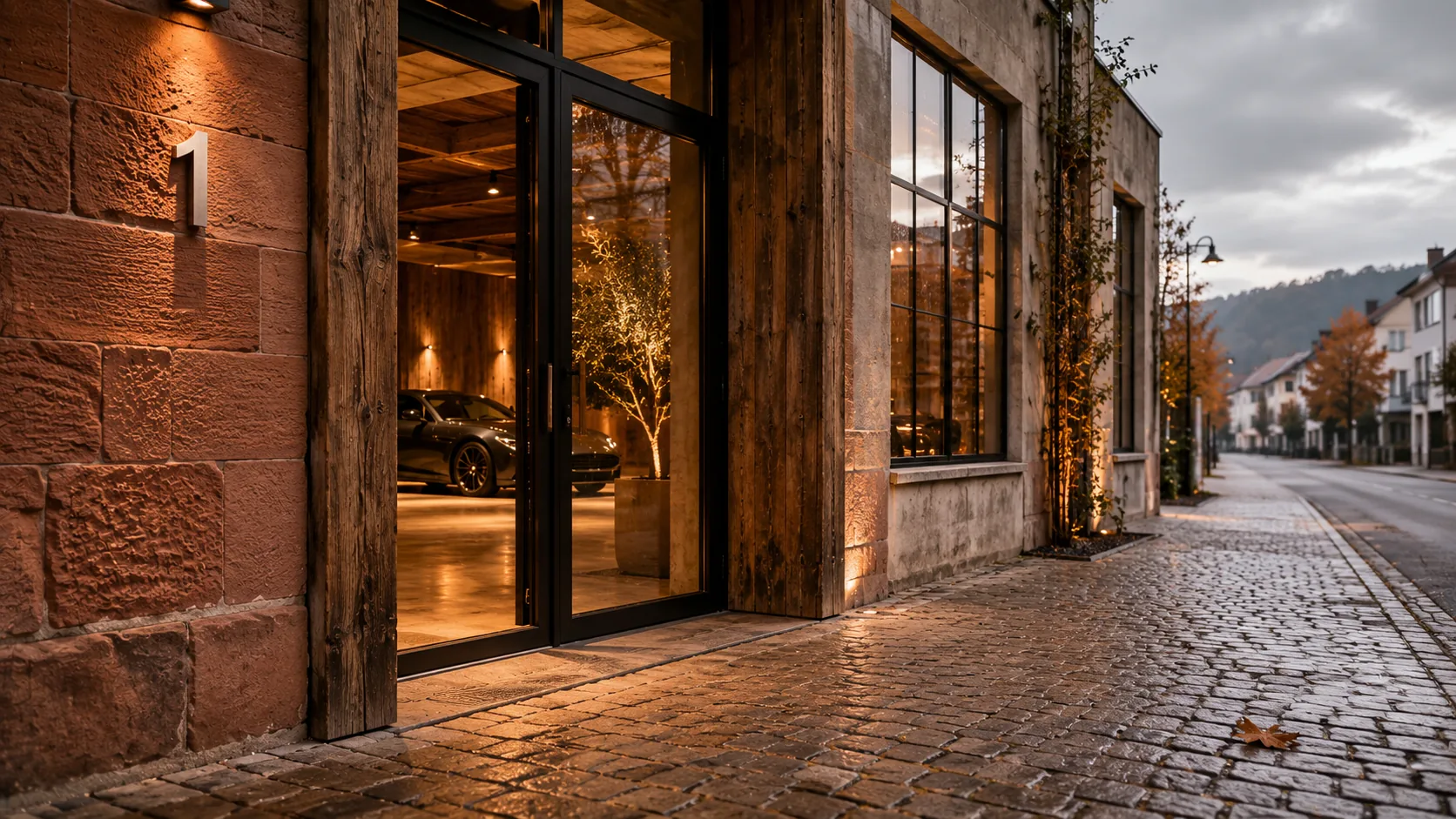 Prestige Selections Showroom Schusterstraße 40 in Freiburg im Breisgau · Eingang mit Sandstein-Fassade